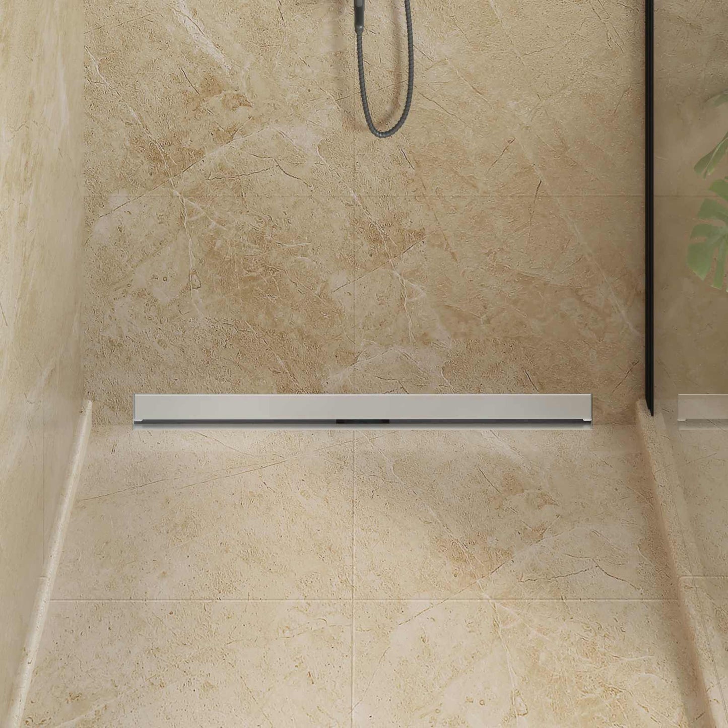 vidaXL Αποχέτευση Ντους Τοίχου Ασημί 90 cm Ανοξείδωτο Ατσάλι 304