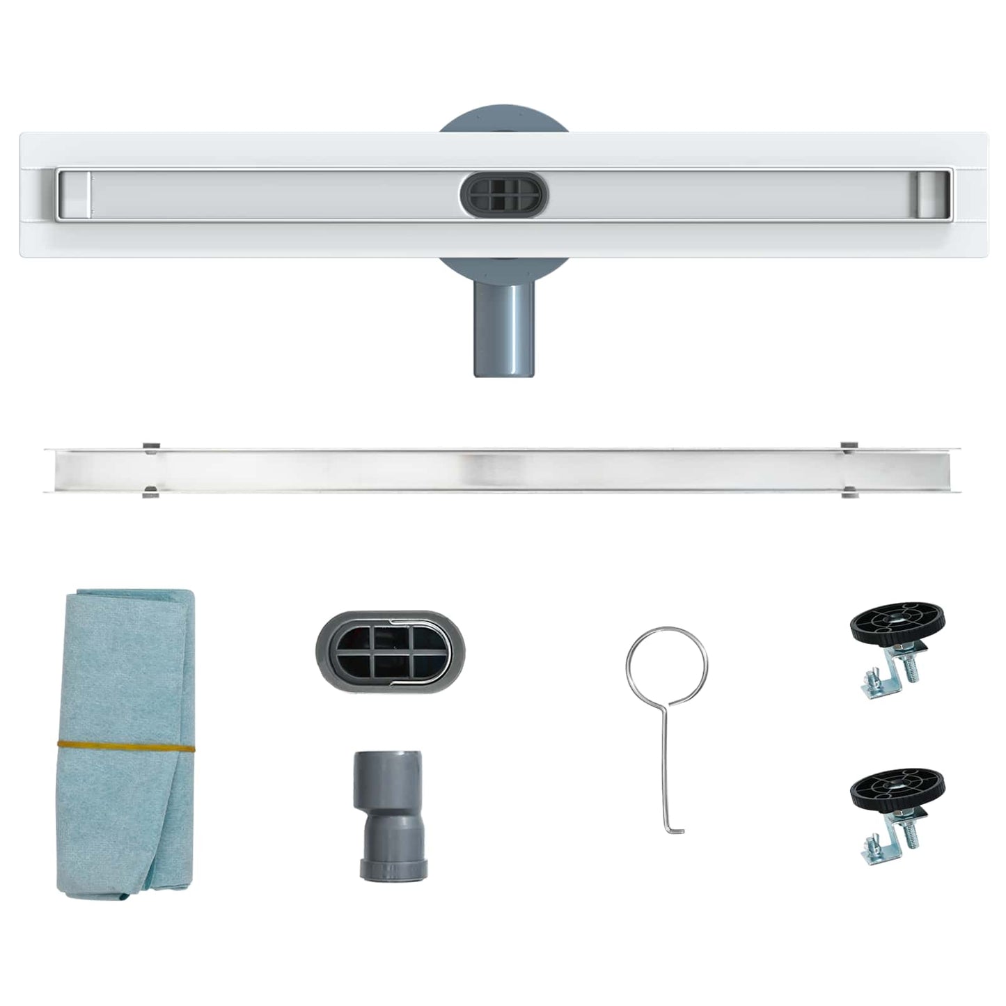 vidaXL 360° Νεροχύτης ντους με λεπτό μοντέλο Ασημί 50 cm