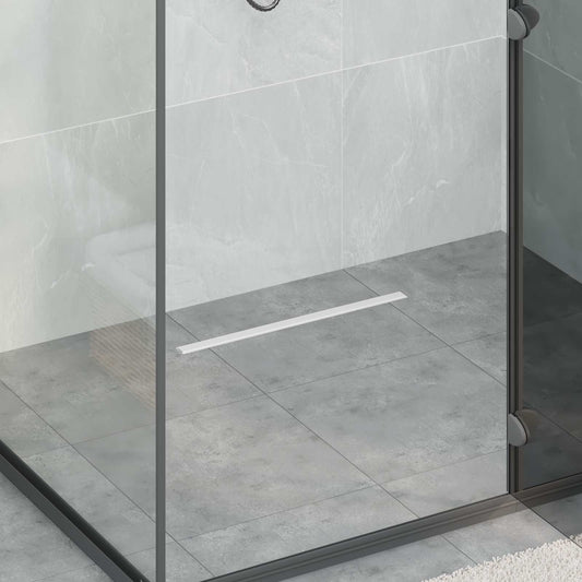 vidaXL 360° Νεροχύτης ντους με λεπτό μοντέλο Ασημί 50 cm