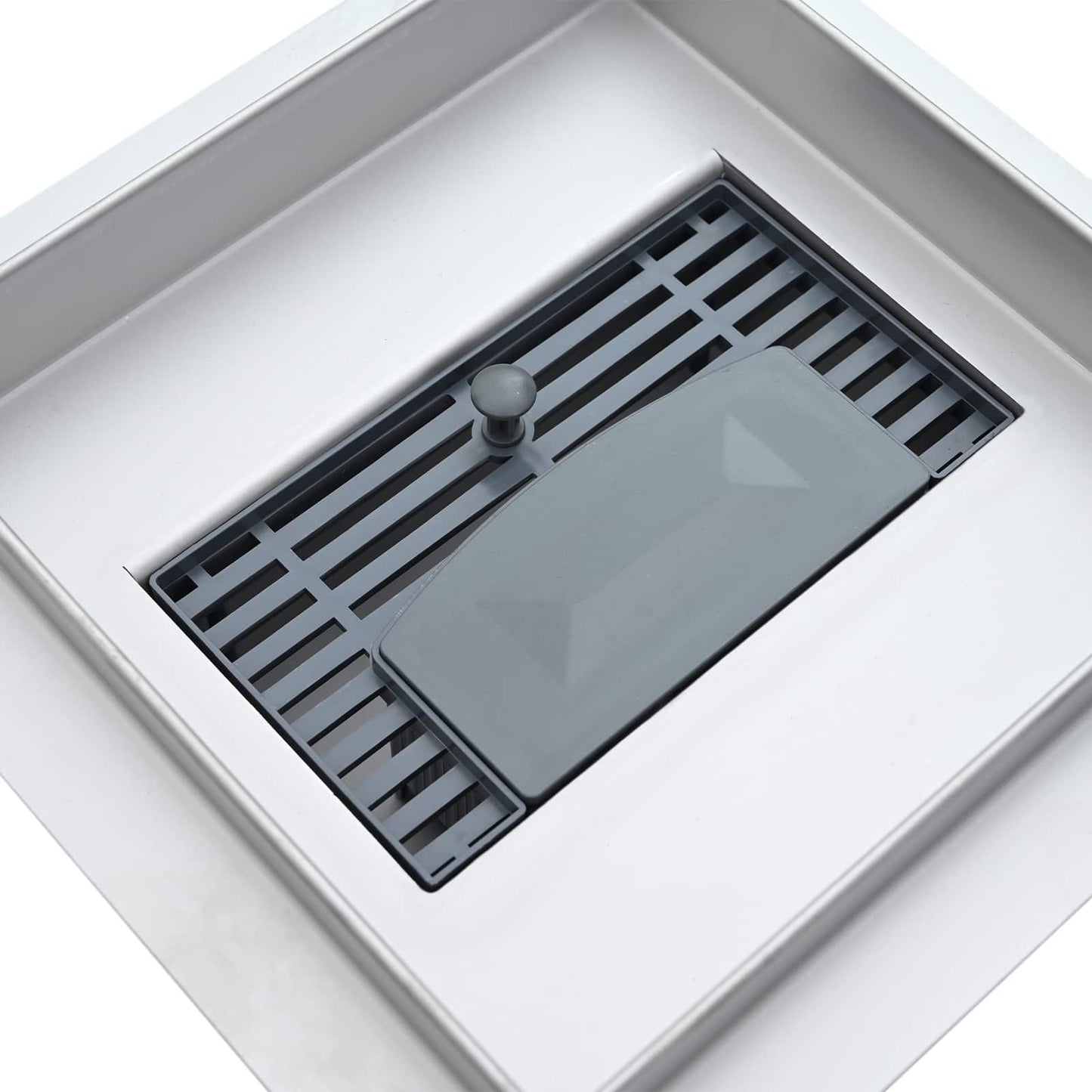 vidaXL 2 σε 1 εκροή ντους Ασημί 15 x 15 εκ Ανοξείδωτο Ατσάλι 304