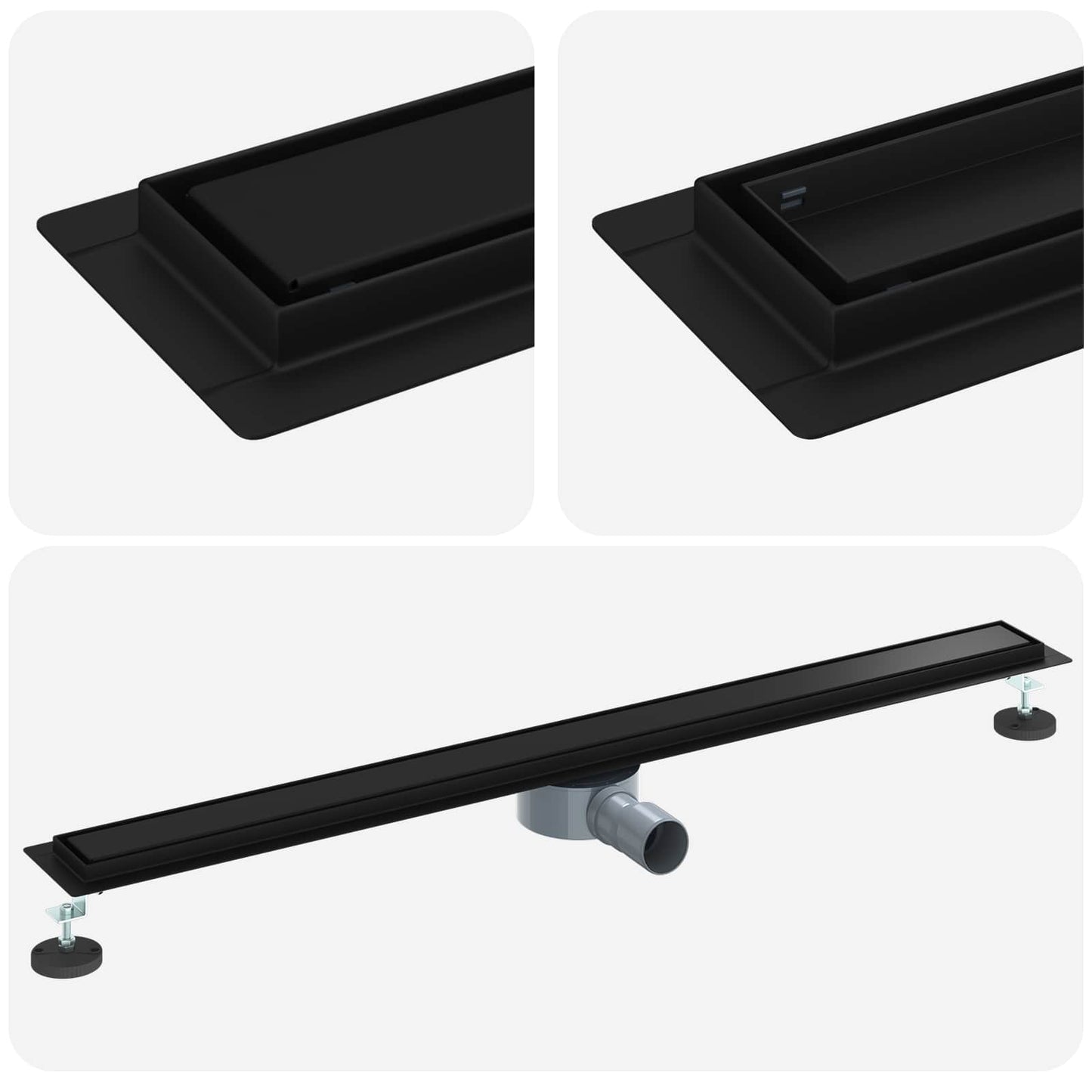 vidaXL Σιφόνι ντους 2-σε-1 με 360° σιφόνι Μαύρο 100 cm