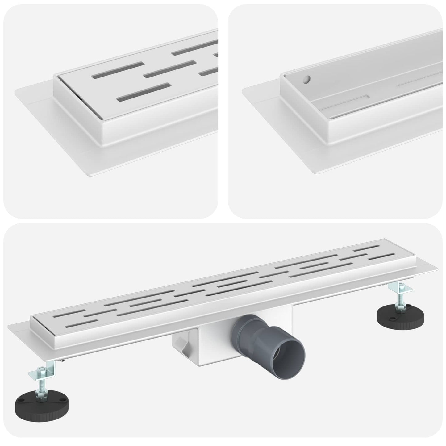 vidaXL Εκροή ντους με σχέδιο γραμμής Ασημί 60 cm Ανοξείδωτο Ατσάλι 304