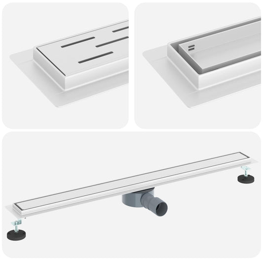 vidaXL Σιφόνι ντους 2-σε-1 με 360° σιφόνι Ασημί 90 cm