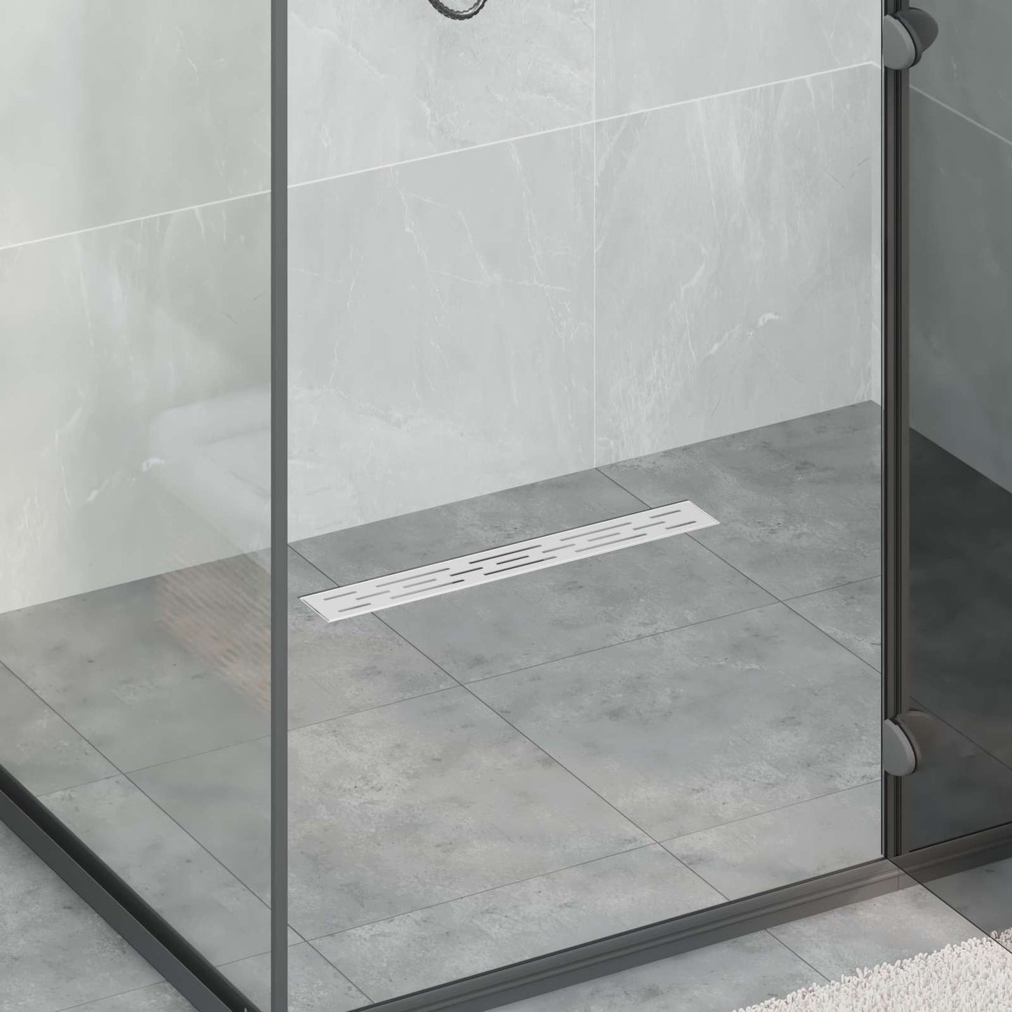 vidaXL Εκροή ντους με σχέδιο γραμμής Ασημί 50 cm Ανοξείδωτο Ατσάλι 304