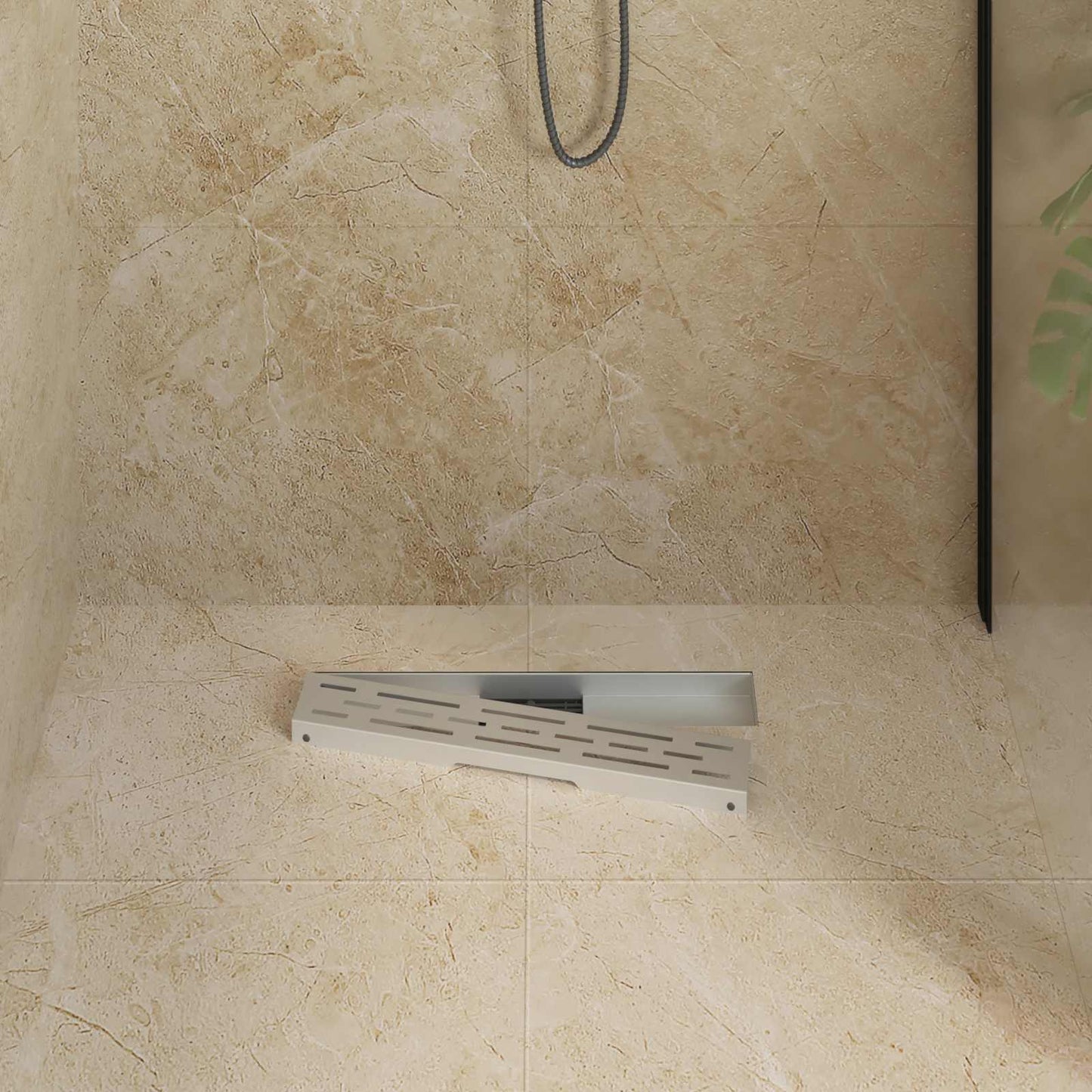 vidaXL Εκροή ντους με σχέδιο γραμμής Ασημί 50 cm Ανοξείδωτο Ατσάλι 304