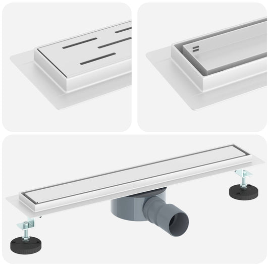 vidaXL Σιφόνι ντους 2-σε-1 με 360° σιφόνι Ασημί 54 x 11 x 9,5 εκ