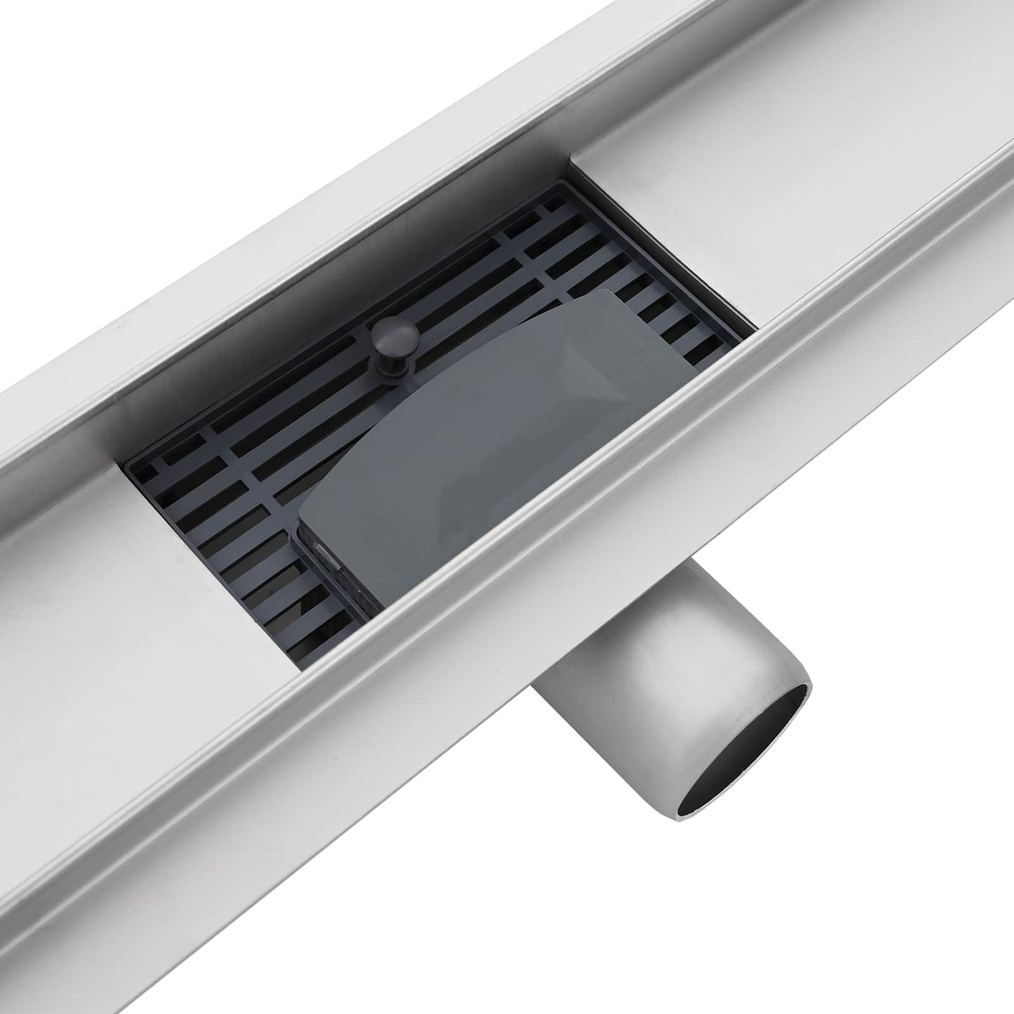 vidaXL Εκροή ντους με γυάλινη επικάλυψη Μαύρο 60 cm