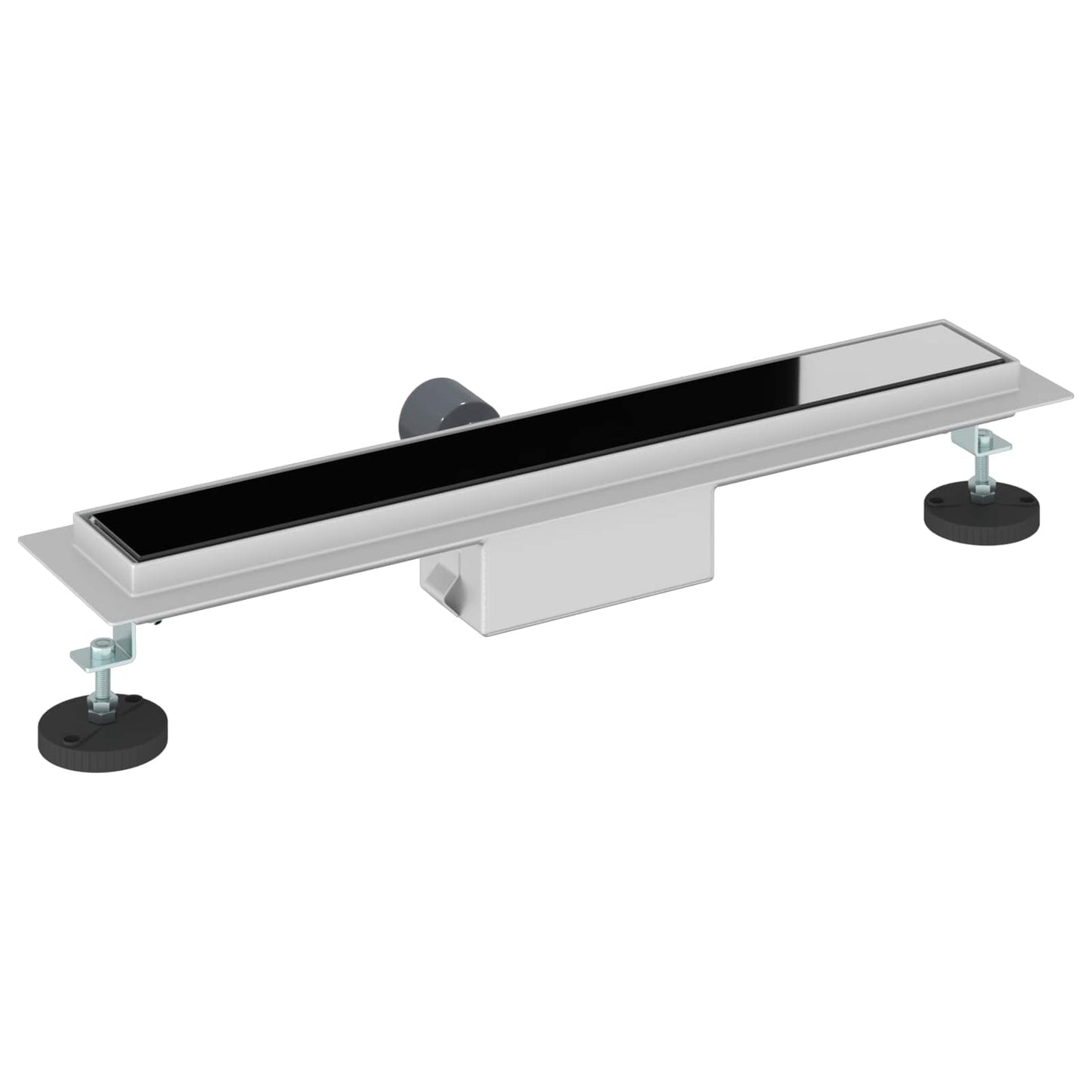 vidaXL Εκροή ντους με γυάλινη επικάλυψη Μαύρο 60 cm
