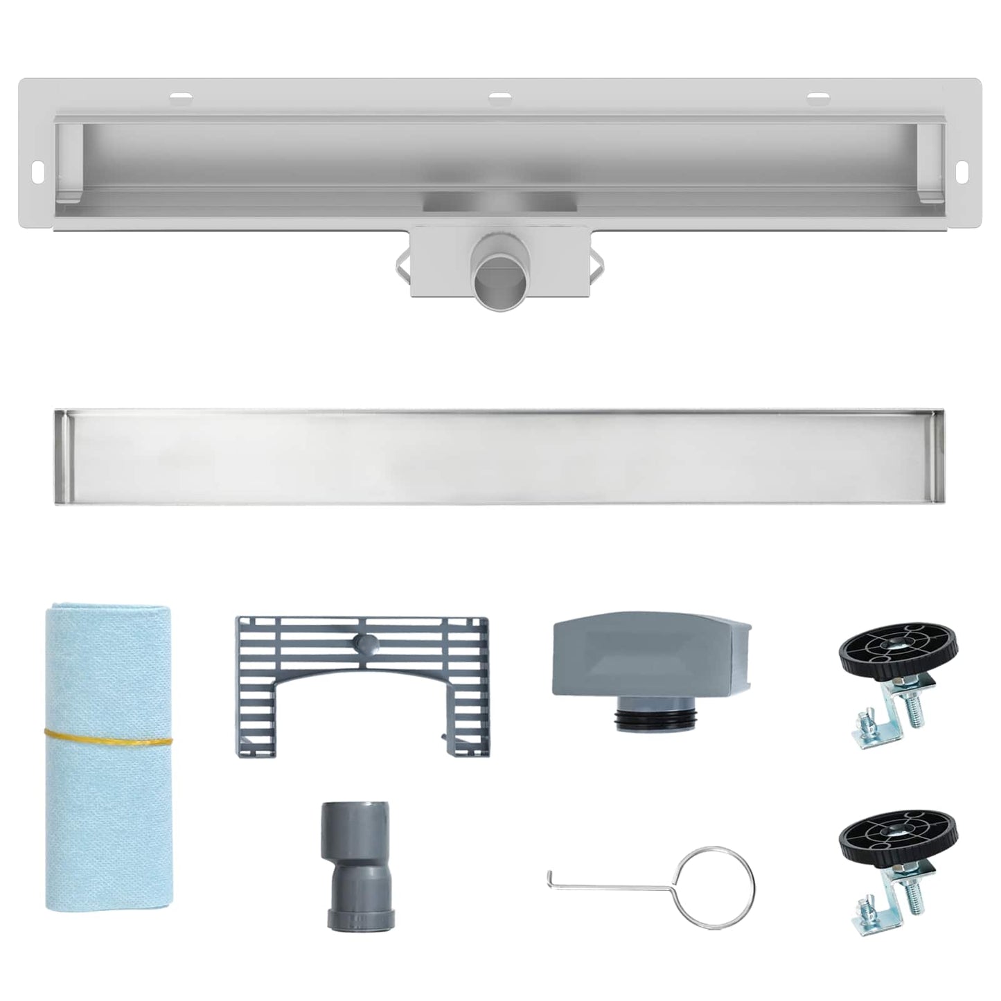 vidaXL Αποχέτευση Ντους Τοίχου Ασημί 60 cm Ανοξείδωτο Ατσάλι 304