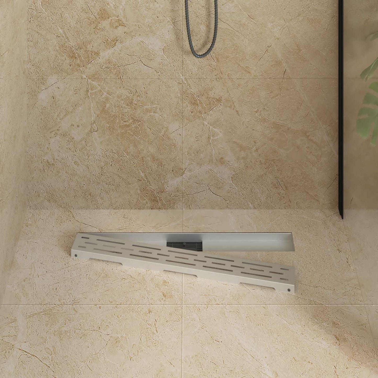 vidaXL Εκροή ντους με σχέδιο γραμμής Ασημί 80 cm Ανοξείδωτο Ατσάλι 304