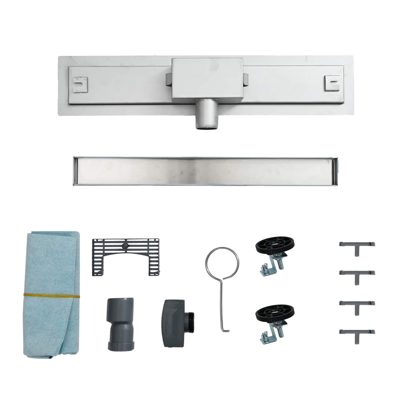 vidaXL 2 σε 1 εκροή ντους Ασημί 50 cm Ανοξείδωτο Ατσάλι 304