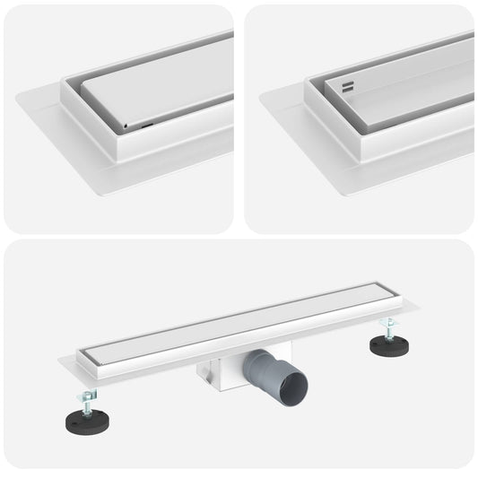 vidaXL 2 σε 1 εκροή ντους Ασημί 50 cm Ανοξείδωτο Ατσάλι 304