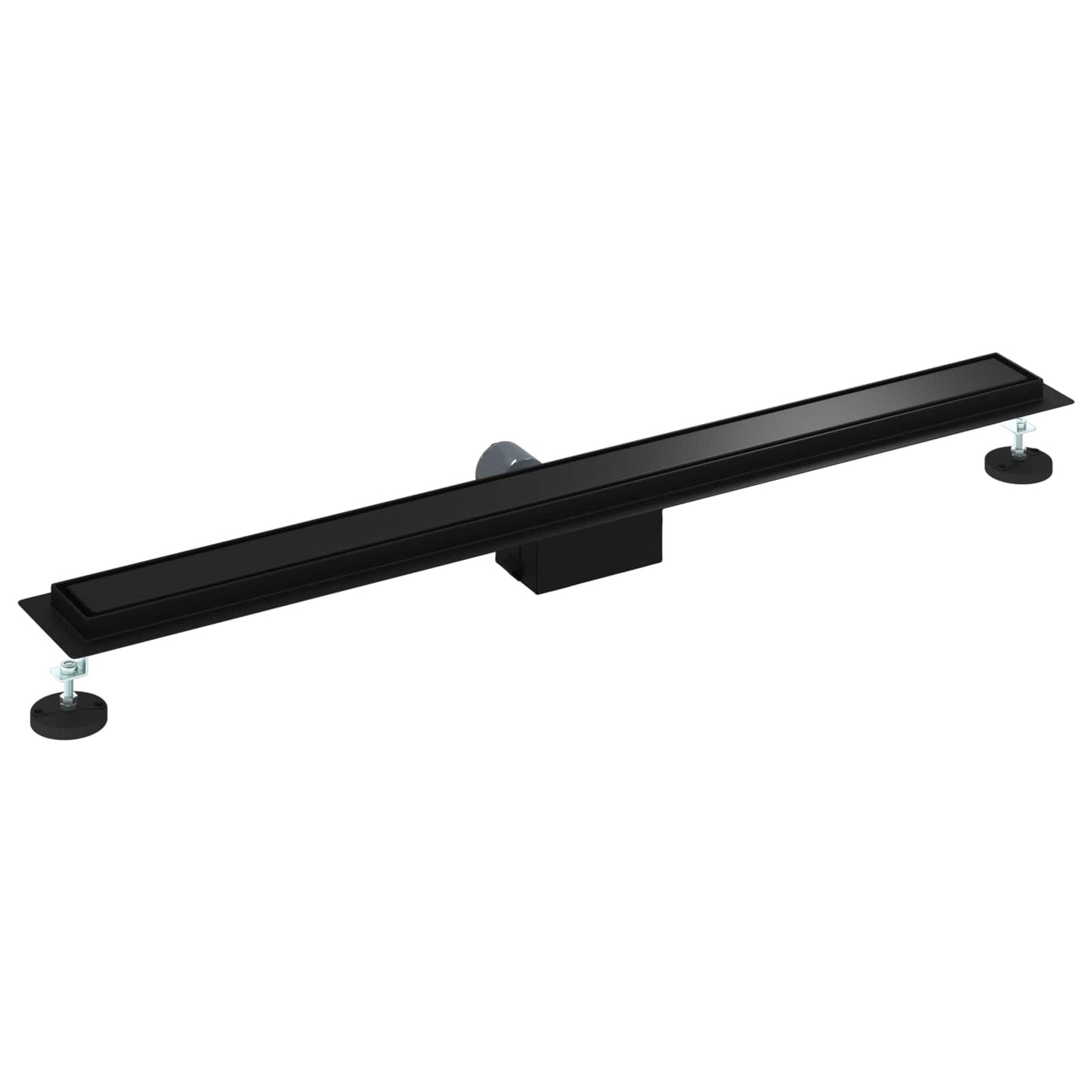 vidaXL 2 σε 1 εκροή ντους Μαύρο 90 cm Ανοξείδωτο Ατσάλι 304