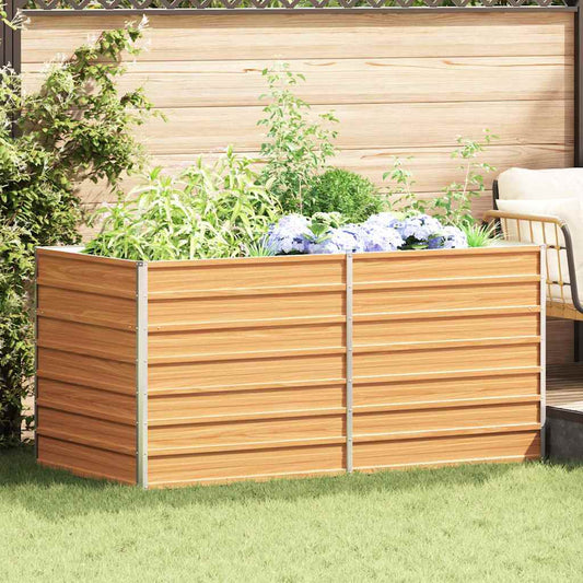 vidaXL Υπερυψωμένη Ζαρντινιέρα Ανοιχτό καφέ 160 x 80 x 77 cm