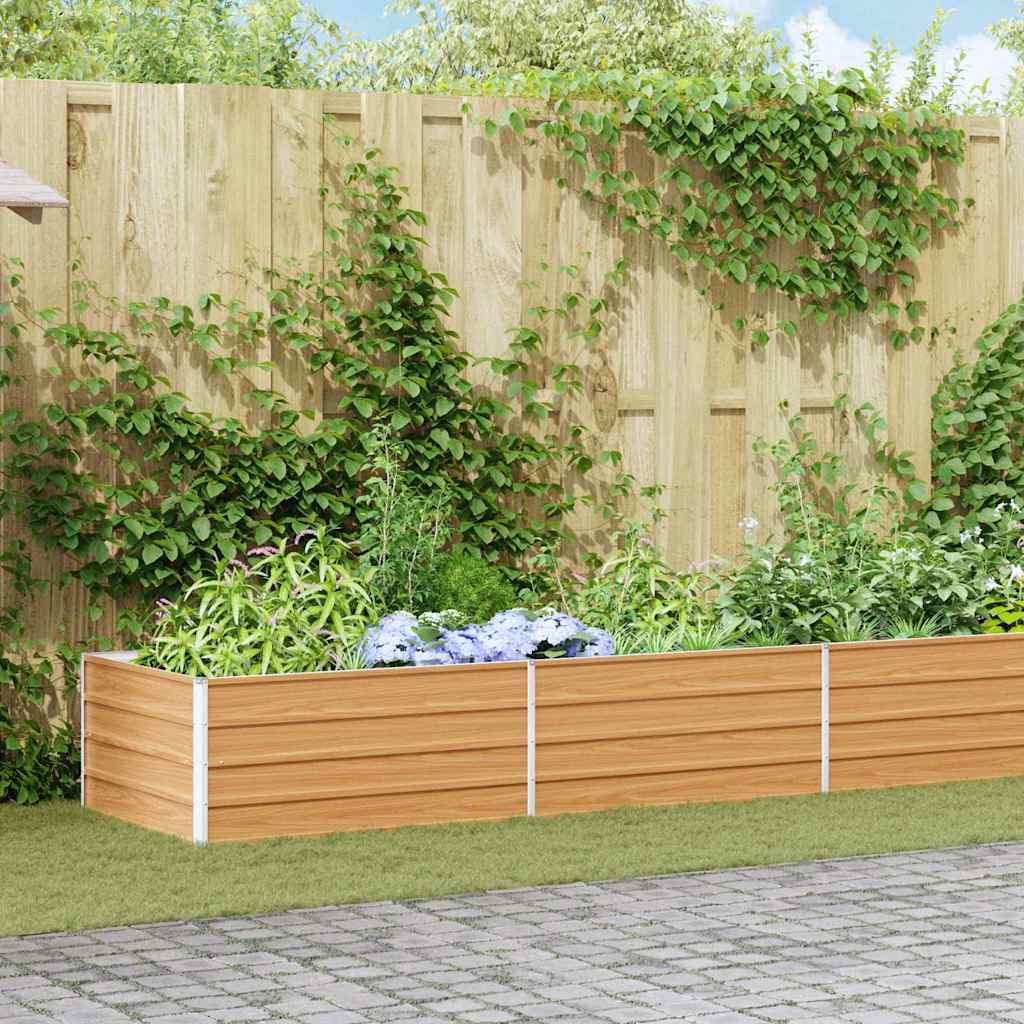 vidaXL Υπερυψωμένη Ζαρντινιέρα Ανοιχτό καφέ 600 x 80 x 45 cm