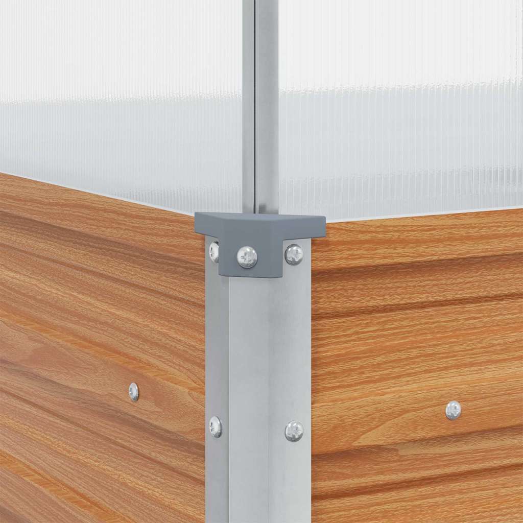 vidaXL Γλαστράκι Κήπου με Θερμοκήπιο Ανοιχτό καφέ 100 x 100 x 77 cm