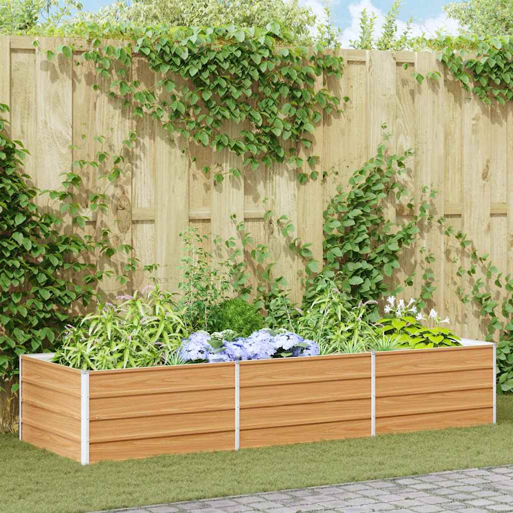 vidaXL Υπερυψωμένη Ζαρντινιέρα Ανοιχτό καφέ 240 x 80 x 45 cm