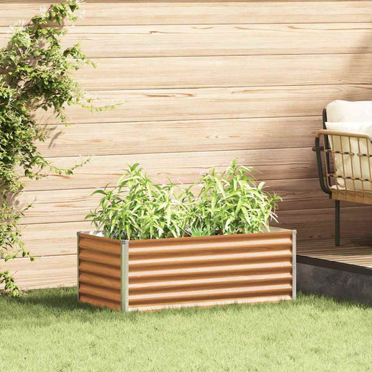 vidaXL Υπερυψωμένη Ζαρντινιέρα 98 x 50 x 36 εκ. Επικαλυμμένος Χάλυβας
