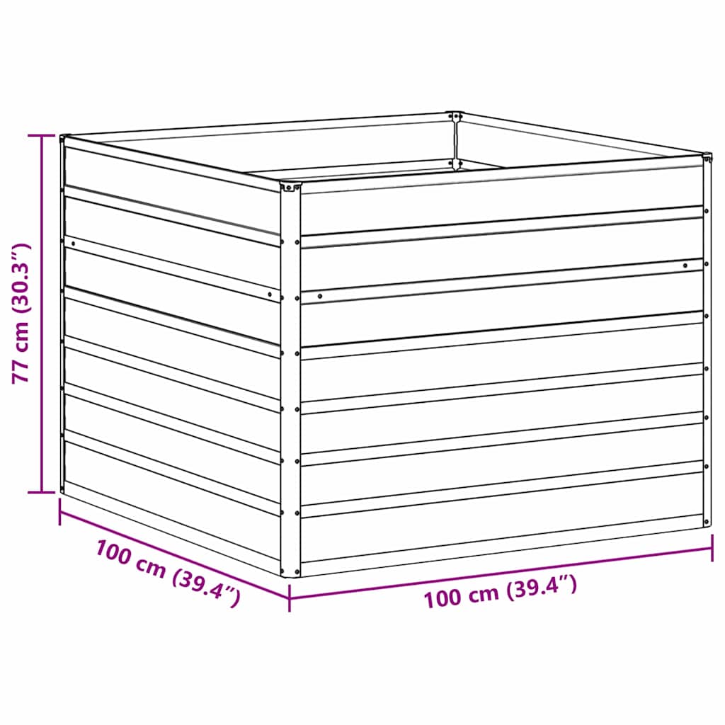 vidaXL Υπερυψωμένη Ζαρντινιέρα Ανοιχτό καφέ 100 x 100 x 77 cm