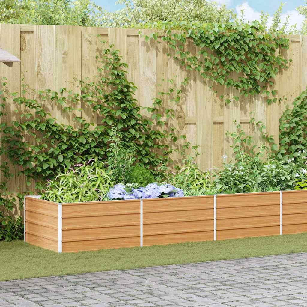 vidaXL Υπερυψωμένη Ζαρντινιέρα Ανοιχτό καφέ 480 x 80 x 45 cm