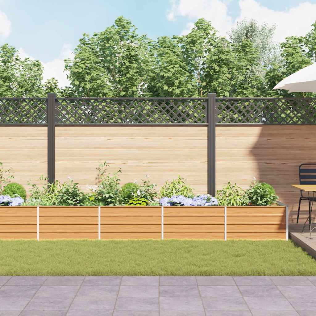 vidaXL Υπερυψωμένη Ζαρντινιέρα Ανοιχτό καφέ 480 x 80 x 45 cm