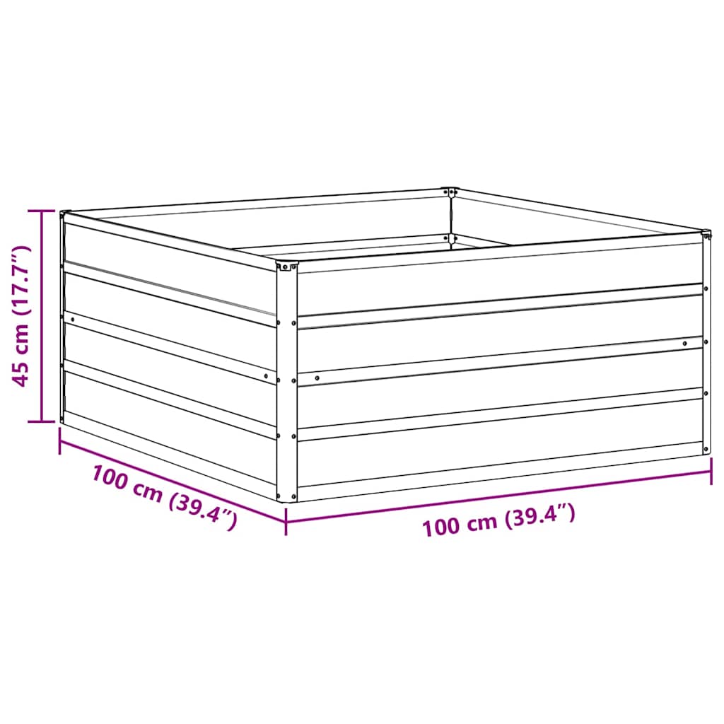 vidaXL Υπερυψωμένη Ζαρντινιέρα Ανοιχτό καφέ 100 x 100 x 45 cm