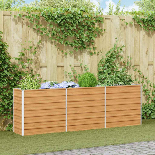 vidaXL Υπερυψωμένη Ζαρντινιέρα Ανοιχτό καφέ 240 x 40 x 77 cm
