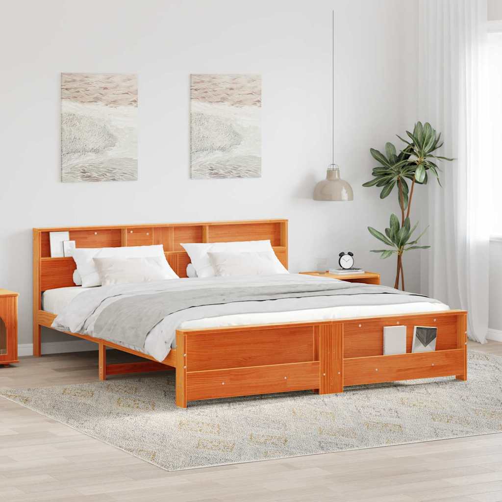 vidaXL Σκελετός Κρεβατιού Κερωτό καφέ 180 x 200 cm Επεξεργασμένο ξύλο