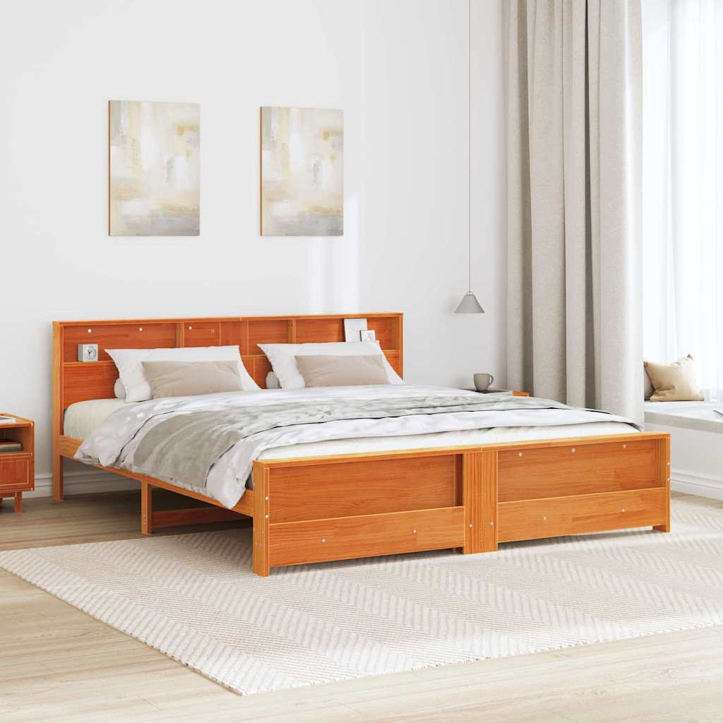 vidaXL Σκελετός Κρεβατιού Κερωτό καφέ 180 x 200 cm Επεξεργασμένο ξύλο