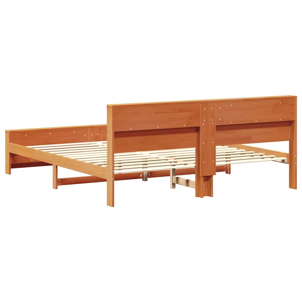 vidaXL Σκελετός Κρεβατιού Κερωτό καφέ 180 x 200 cm Επεξεργασμένο ξύλο