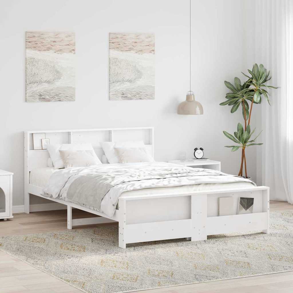 vidaXL Σκελετός Κρεβατιού Λευκό 150 x 200 cm Επεξεργασμένο ξύλο