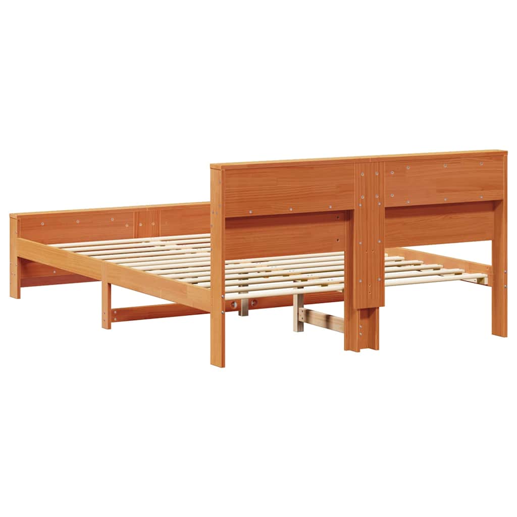 vidaXL Σκελετός Κρεβατιού Κερωτό καφέ 150 x 200 cm Επεξεργασμένο ξύλο