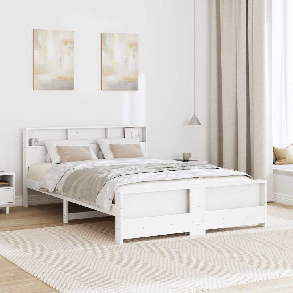 vidaXL Σκελετός Κρεβατιού Λευκό 140 x 200 cm Επεξεργασμένο ξύλο