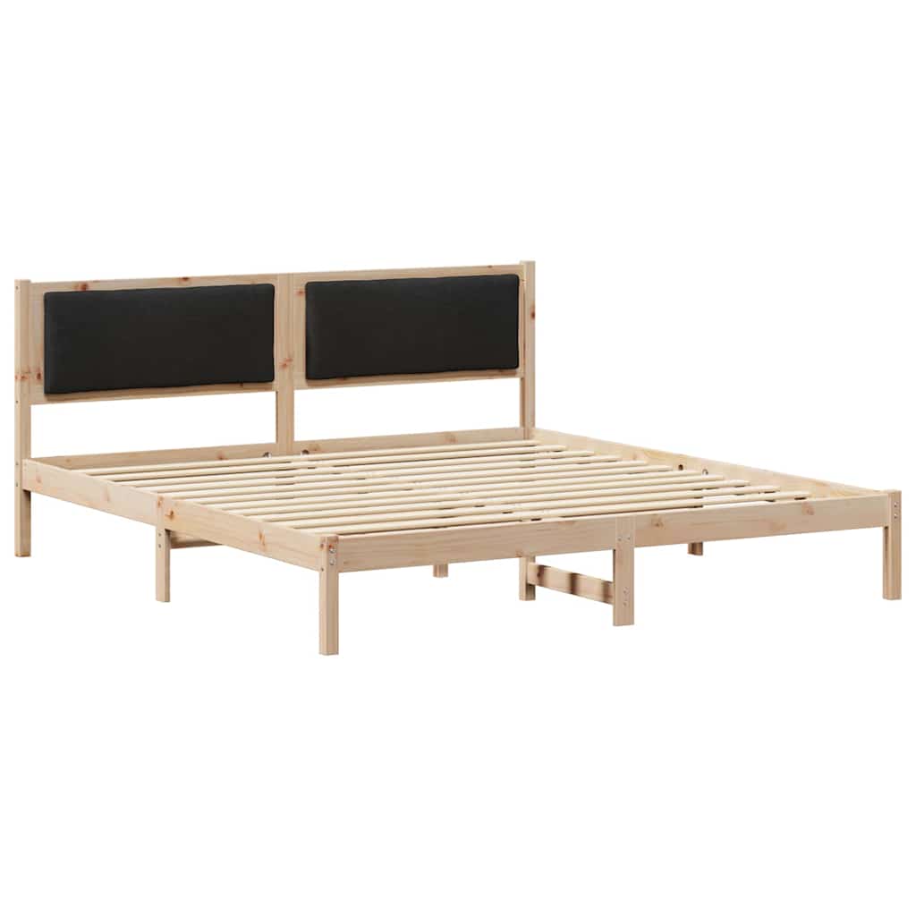 vidaXL Σκελετός Κρεβατιού Μαύρο 200 x 200 cm Στερεά ξυλεία πεύκου