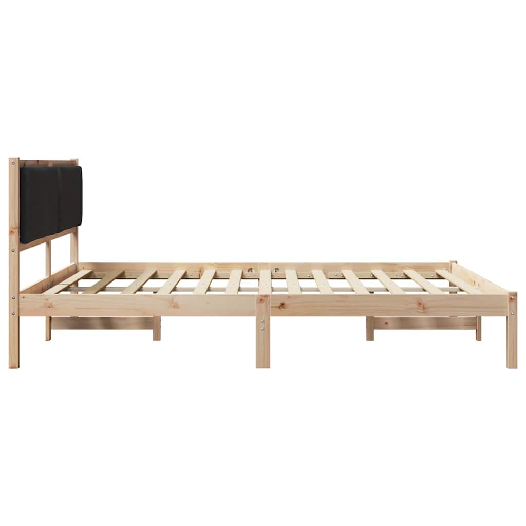 vidaXL Σκελετός Κρεβατιού Μαύρο 200 x 200 cm Στερεά ξυλεία πεύκου