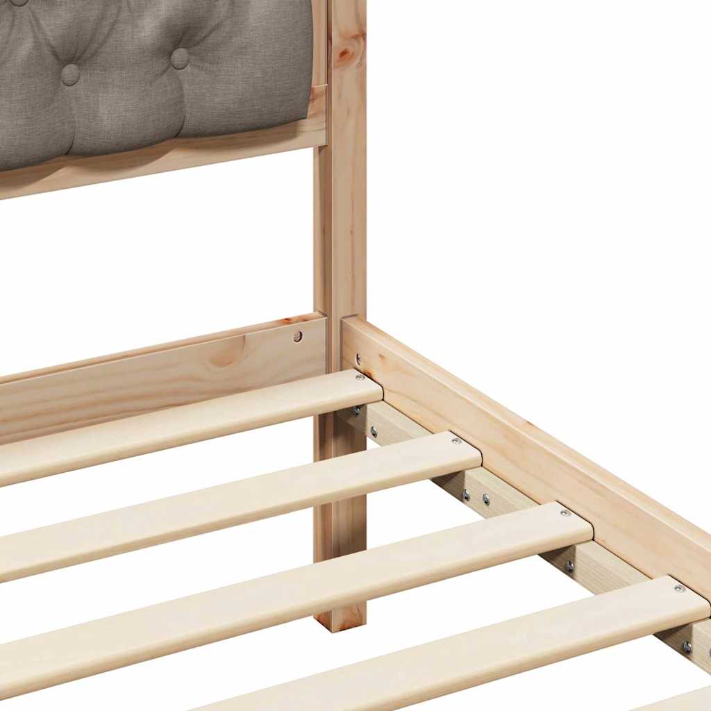vidaXL Σκελετός Κρεβατιού Taupe 200 x 200 cm Στερεά ξυλεία πεύκου