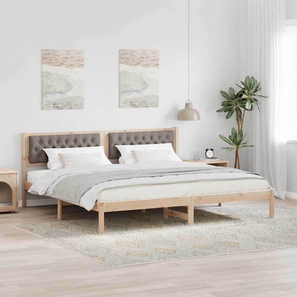vidaXL Σκελετός Κρεβατιού Taupe 200 x 200 cm Στερεά ξυλεία πεύκου