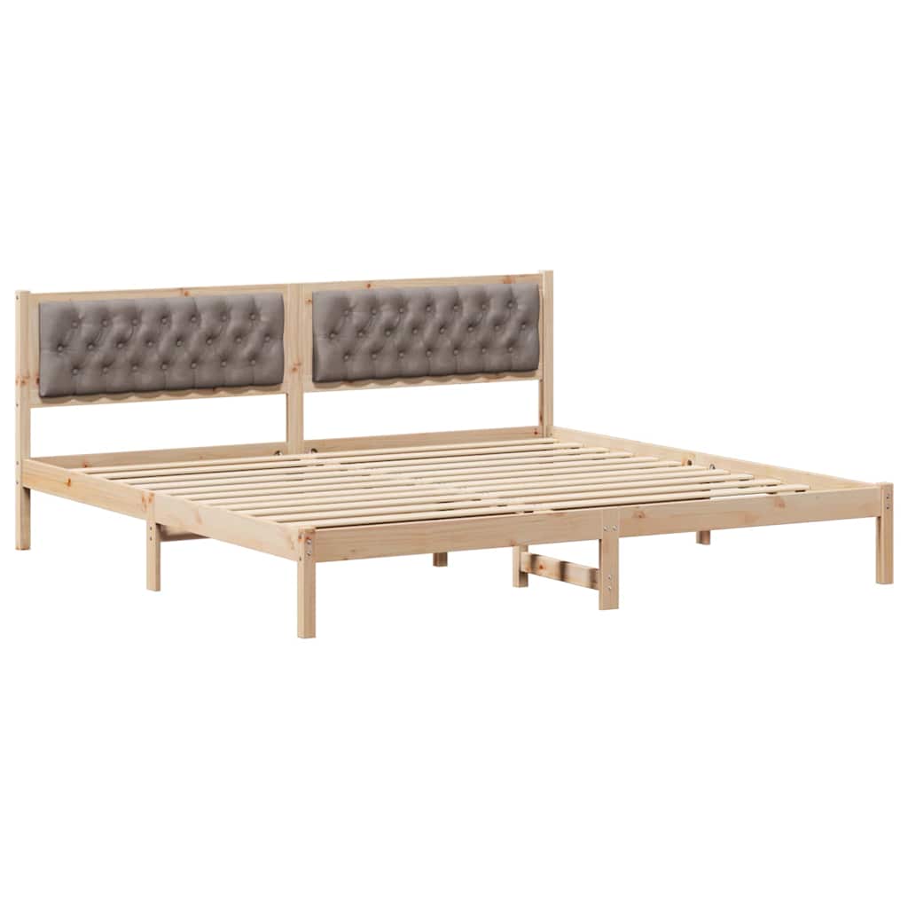 vidaXL Σκελετός Κρεβατιού Taupe 200 x 200 cm Στερεά ξυλεία πεύκου