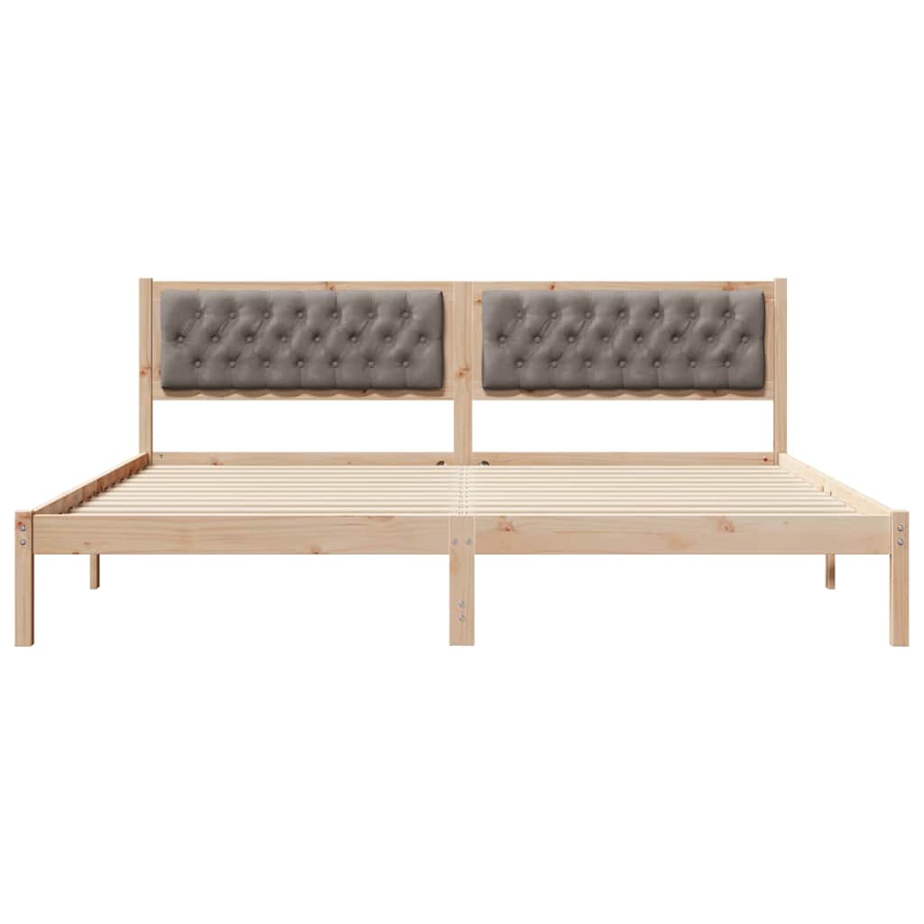 vidaXL Σκελετός Κρεβατιού Taupe 200 x 200 cm Στερεά ξυλεία πεύκου
