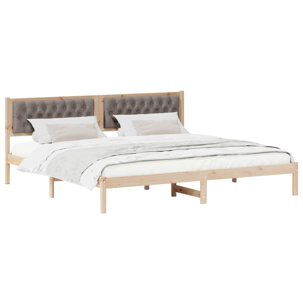 vidaXL Σκελετός Κρεβατιού Taupe 200 x 200 cm Στερεά ξυλεία πεύκου