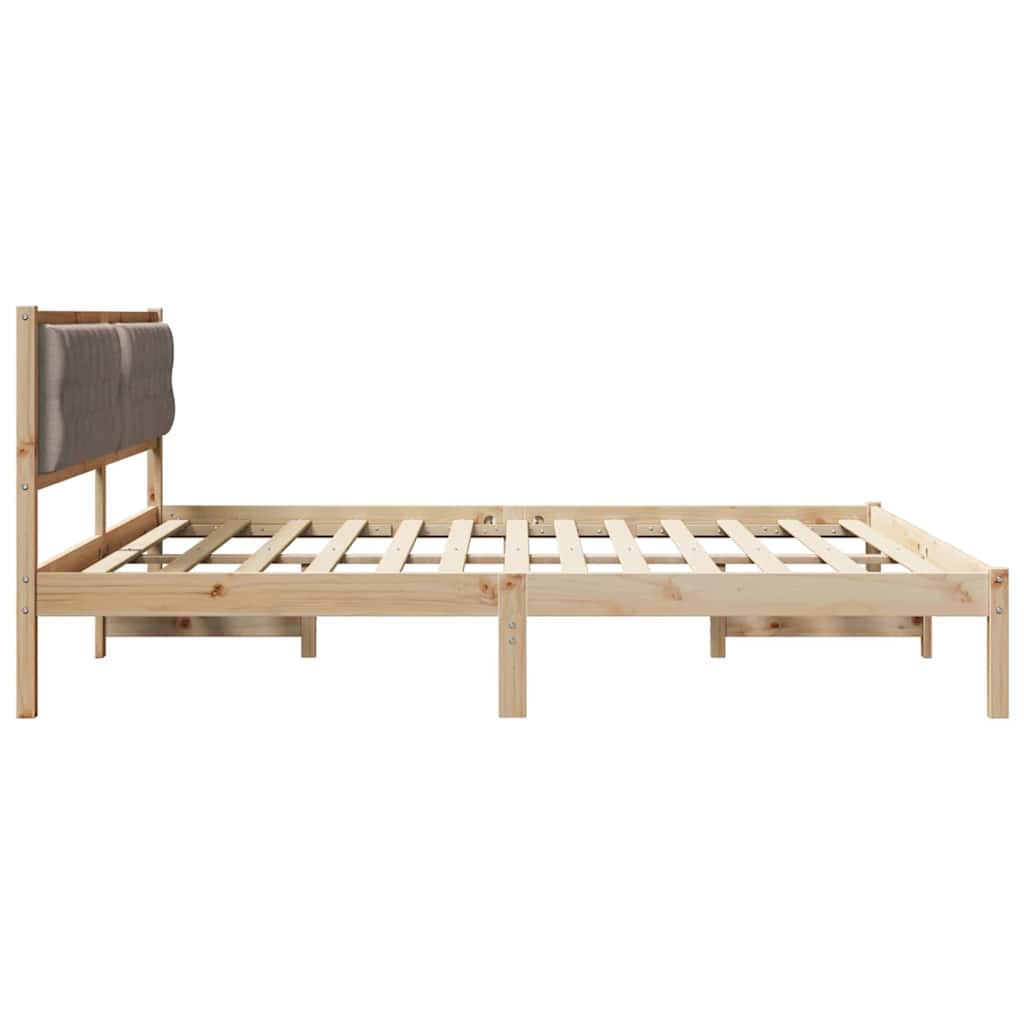vidaXL Σκελετός Κρεβατιού Taupe 200 x 200 cm Στερεά ξυλεία πεύκου