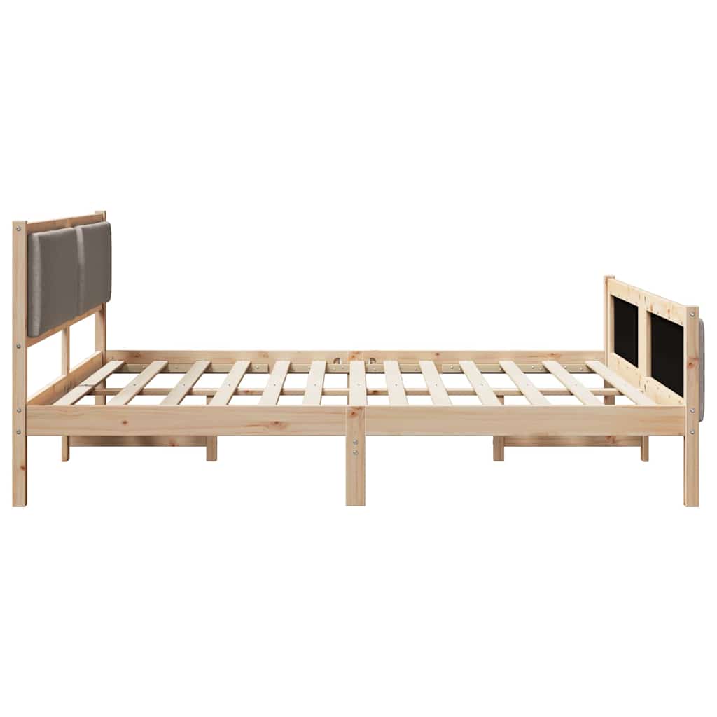 vidaXL Σκελετός Κρεβατιού με κεφαλάρι Taupe 180 x 200 cm ύφασμα