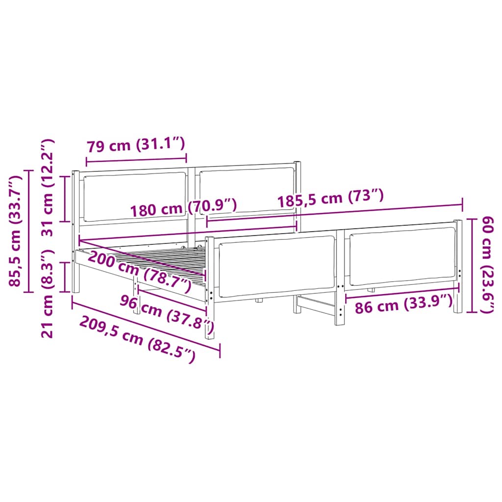 vidaXL Σκελετός Κρεβατιού με κεφαλάρι Taupe 180 x 200 cm ύφασμα