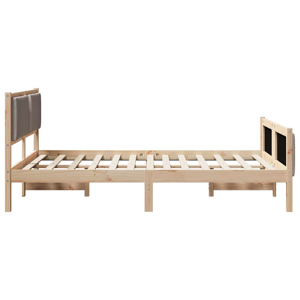 vidaXL Σκελετός Κρεβατιού με κεφαλάρι Taupe 160 x 200 cm ύφασμα