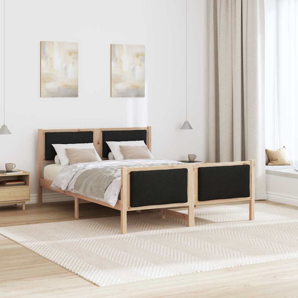 vidaXL Σκελετός Κρεβατιού με κεφαλάρι Μαύρο 140 x 200 cm ύφασμα