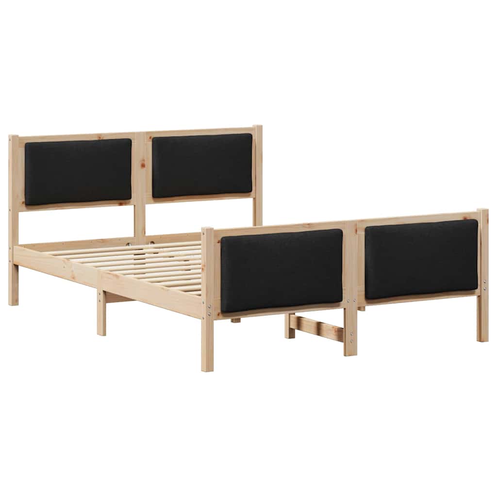 vidaXL Σκελετός Κρεβατιού με κεφαλάρι Μαύρο 140 x 200 cm ύφασμα