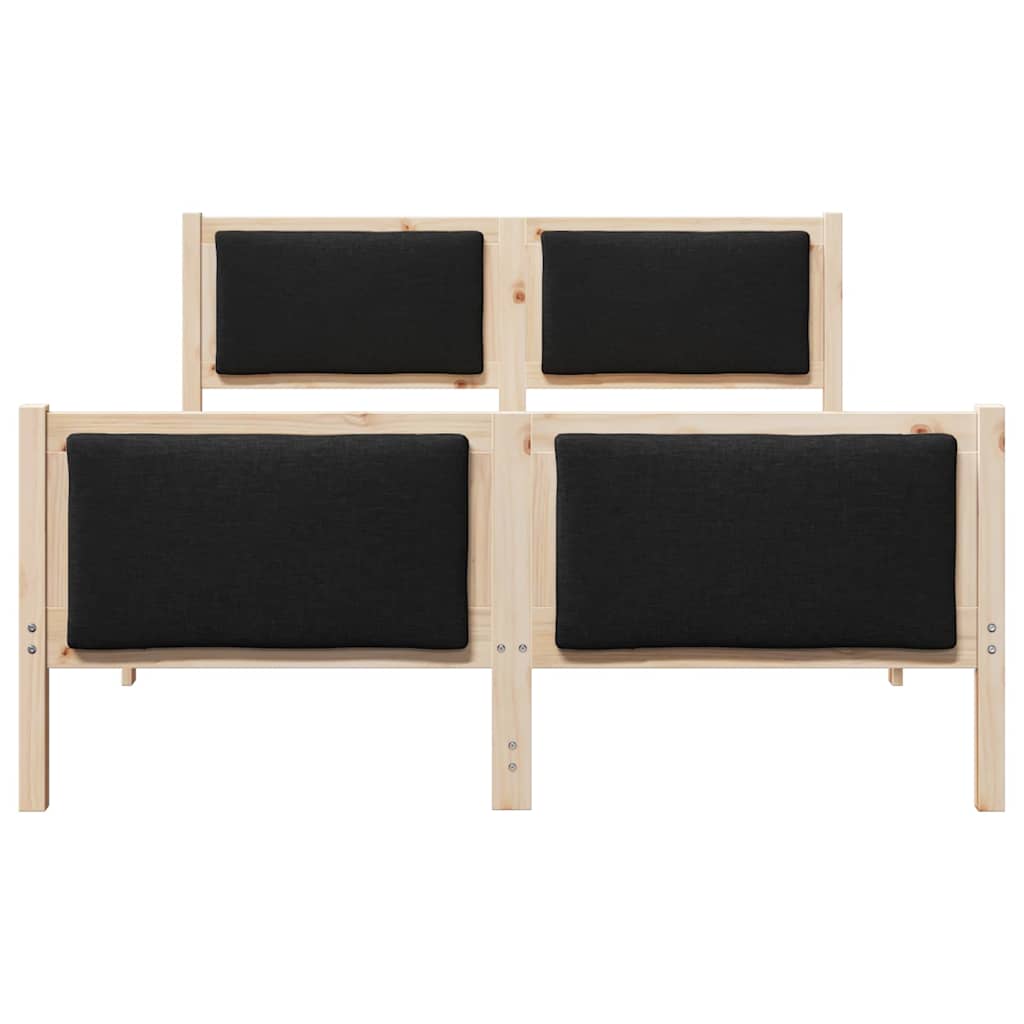 vidaXL Σκελετός Κρεβατιού με κεφαλάρι Μαύρο 140 x 200 cm ύφασμα