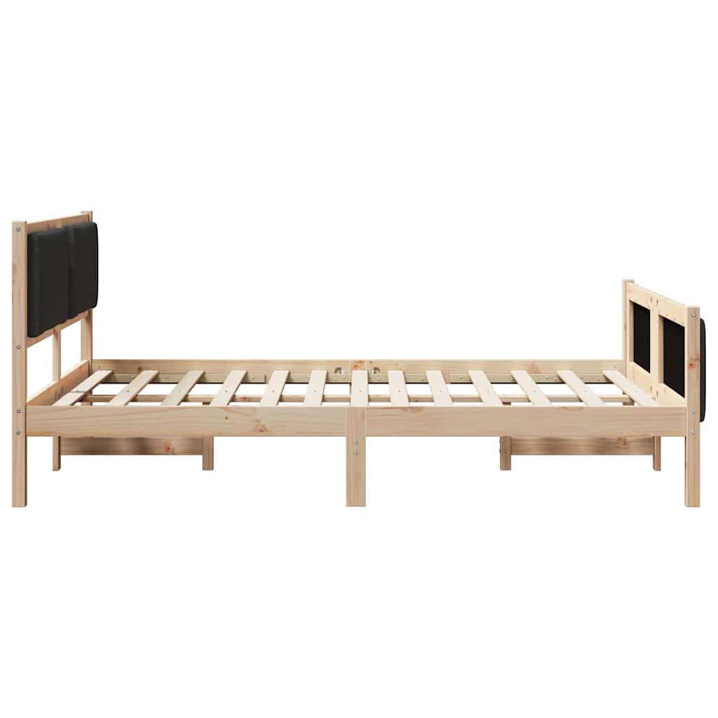 vidaXL Σκελετός Κρεβατιού με κεφαλάρι Μαύρο 140 x 200 cm ύφασμα
