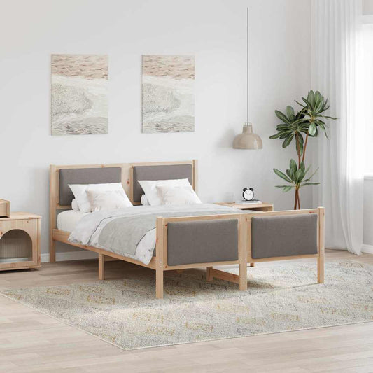 vidaXL Σκελετός Κρεβατιού με κεφαλάρι Taupe 140 x 200 cm ύφασμα