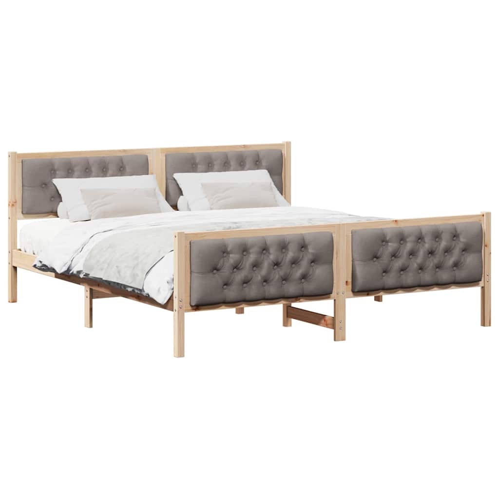 vidaXL Σκελετός Κρεβατιού Taupe 180 x 200 cm Στερεά ξυλεία πεύκου